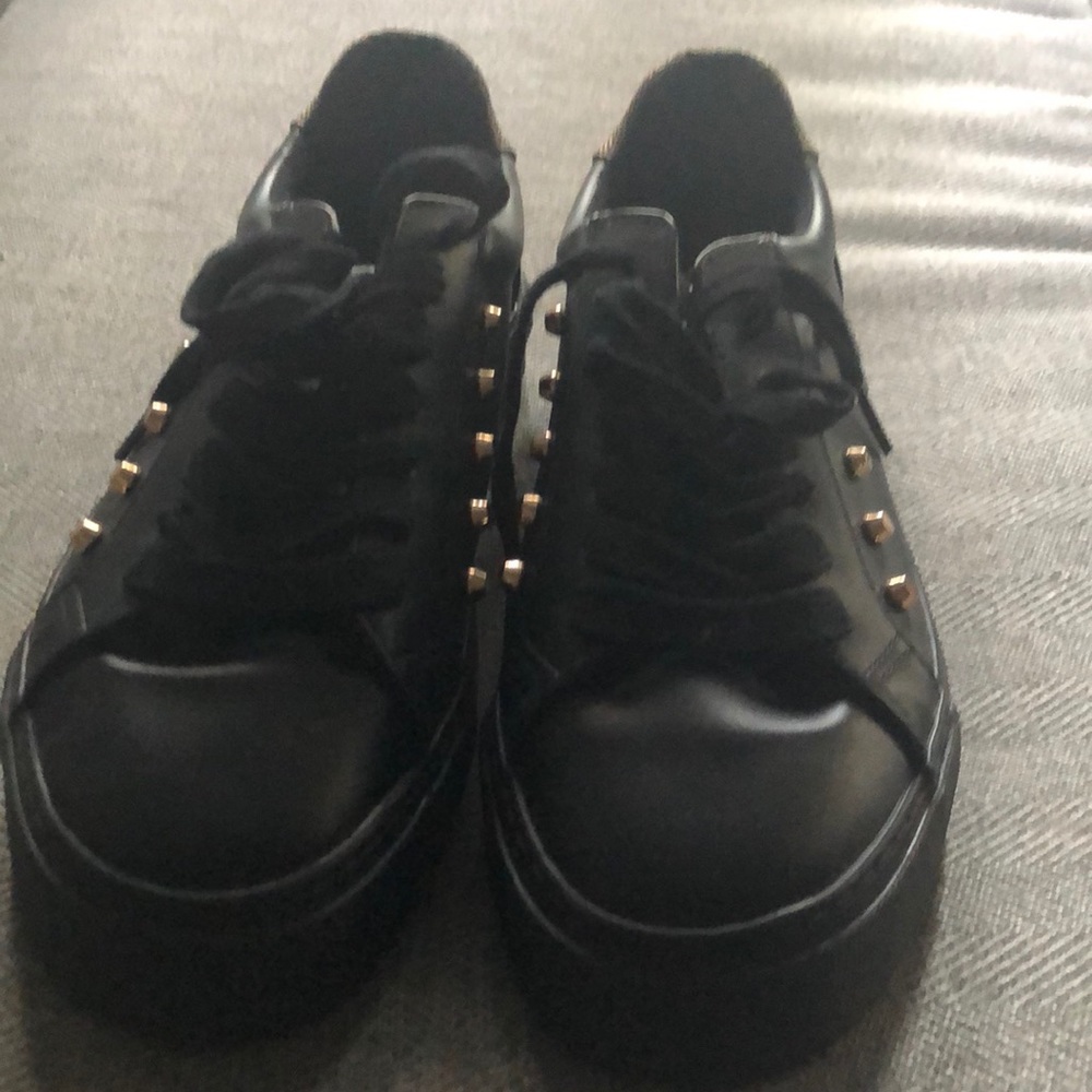 Black leather shoe